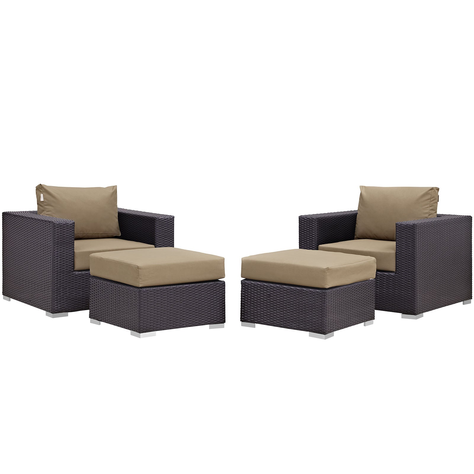 Modway Convene 4 Piece Outdoor Patio Sectional Set | Outdoor Sofas, Loveseats & Sectionals | Modishstore-6