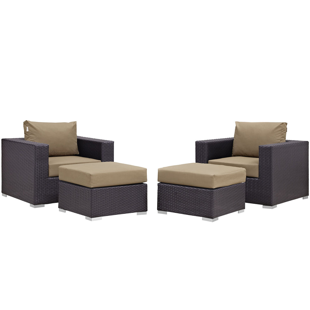Modway Convene 4 Piece Outdoor Patio Sectional Set - EEI-2202 | Outdoor Sofas, Loveseats & Sectionals | Modishstore - 6