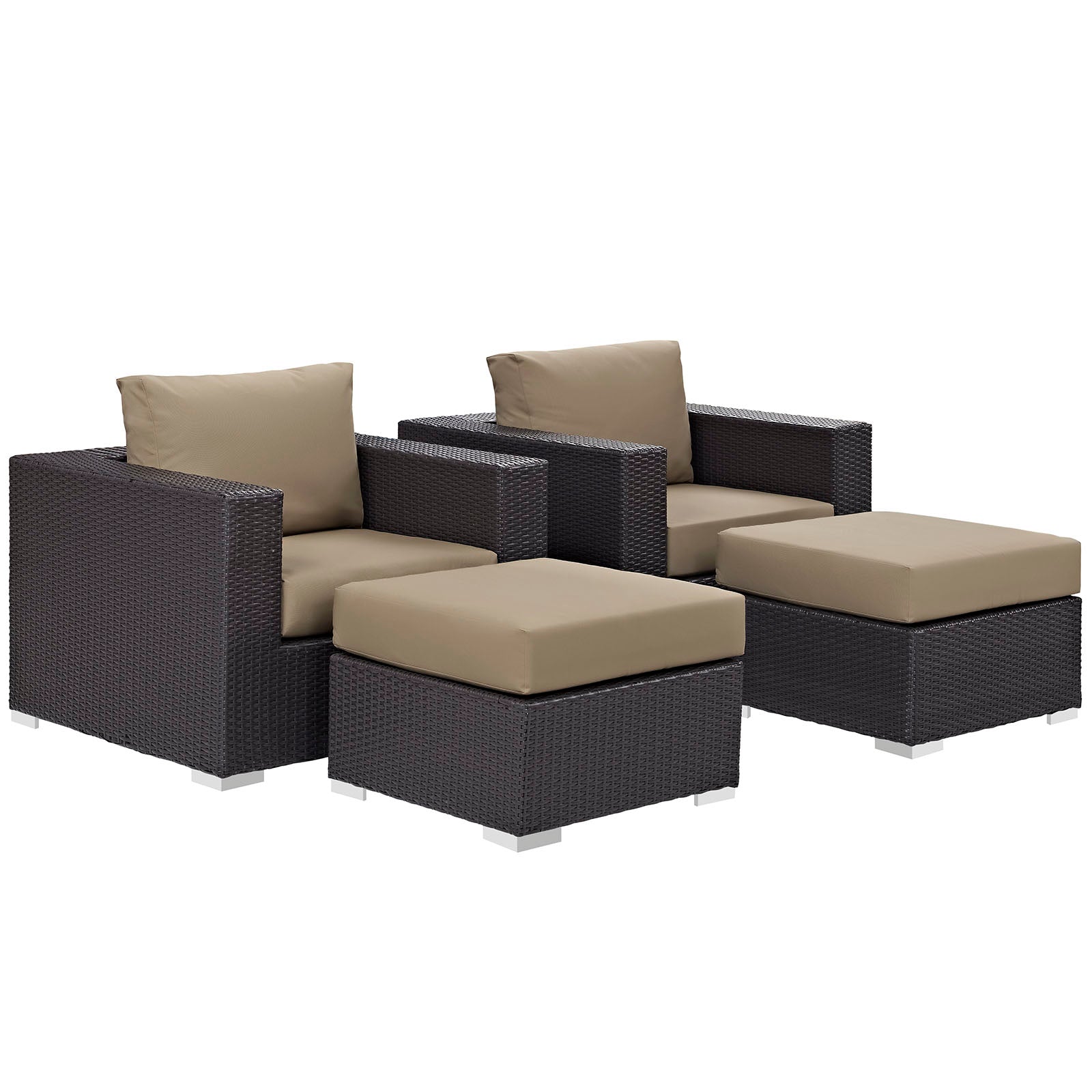 Modway Convene 4 Piece Outdoor Patio Sectional Set | Outdoor Sofas, Loveseats & Sectionals | Modishstore-7