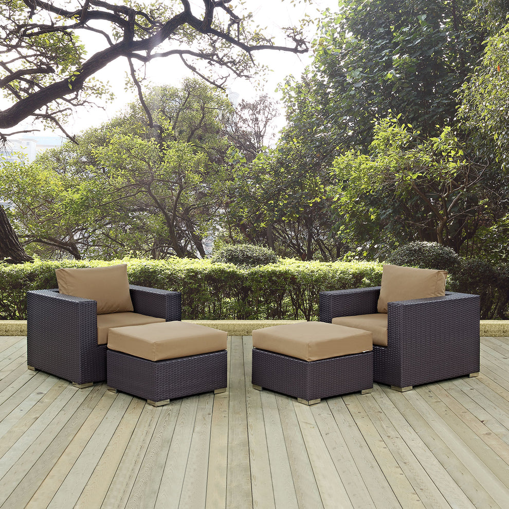 Modway Convene 4 Piece Outdoor Patio Sectional Set - EEI-2202 | Outdoor Sofas, Loveseats & Sectionals | Modishstore - 5