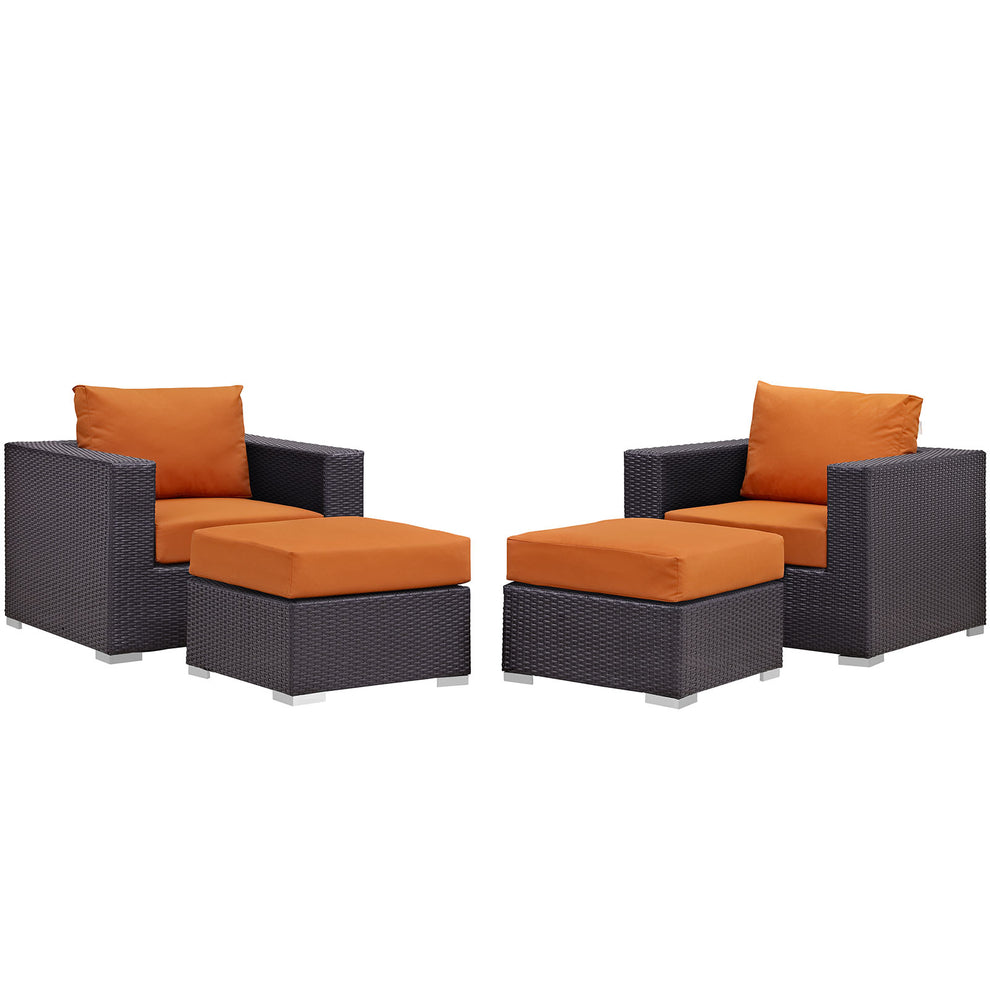 Modway Convene 4 Piece Outdoor Patio Sectional Set - EEI-2202 | Outdoor Sofas, Loveseats & Sectionals | Modishstore - 9
