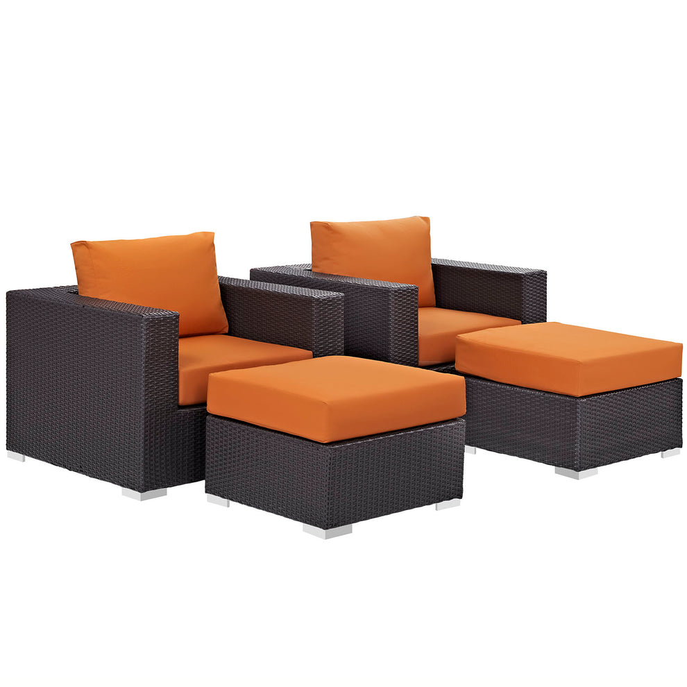 Modway Convene 4 Piece Outdoor Patio Sectional Set - EEI-2202 | Outdoor Sofas, Loveseats & Sectionals | Modishstore - 10