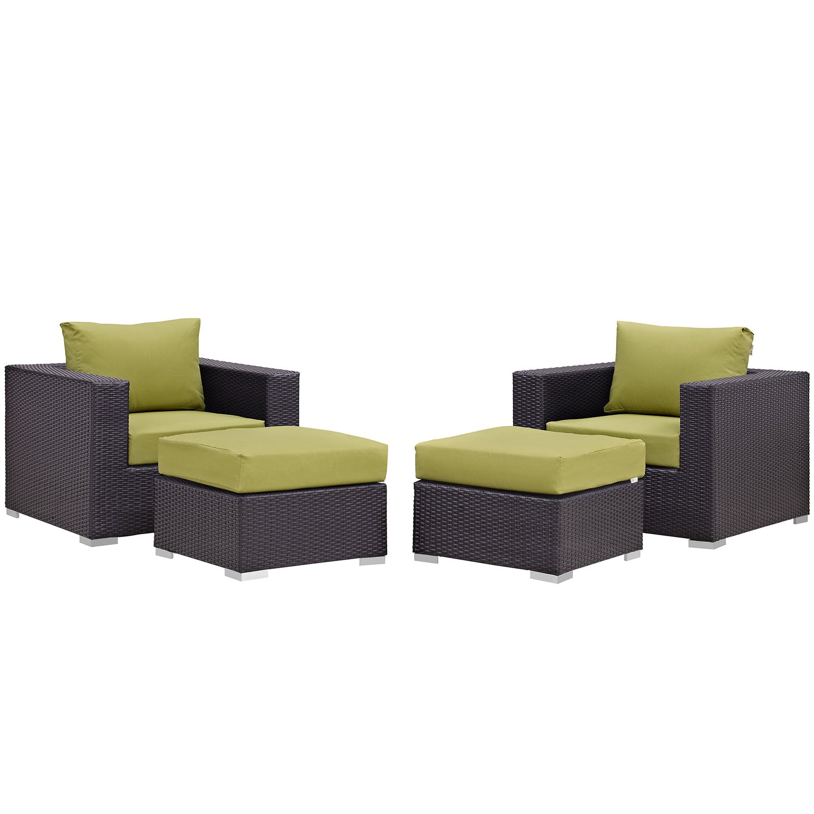 Modway Convene 4 Piece Outdoor Patio Sectional Set | Outdoor Sofas, Loveseats & Sectionals | Modishstore-12
