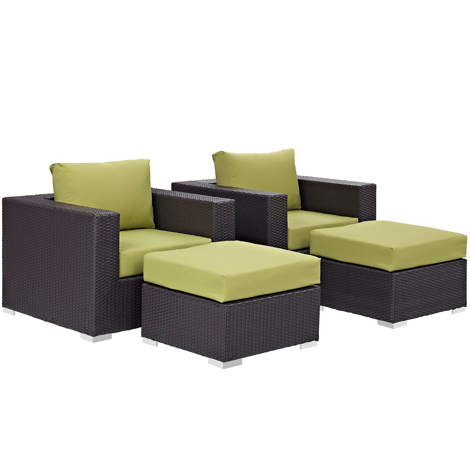 Modway Convene 4 Piece Outdoor Patio Sectional Set | Outdoor Sofas, Loveseats & Sectionals | Modishstore-13