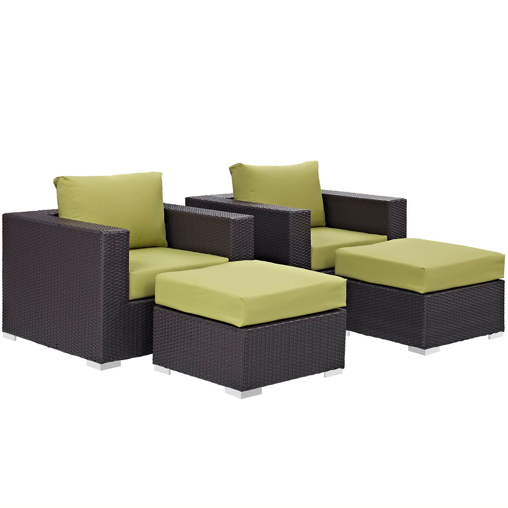 Modway Convene 4 Piece Outdoor Patio Sectional Set - EEI-2202 | Outdoor Sofas, Loveseats & Sectionals | Modishstore - 13