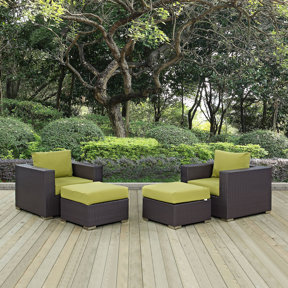 Modway Convene 4 Piece Outdoor Patio Sectional Set - EEI-2202 | Outdoor Sofas, Loveseats & Sectionals | Modishstore - 25