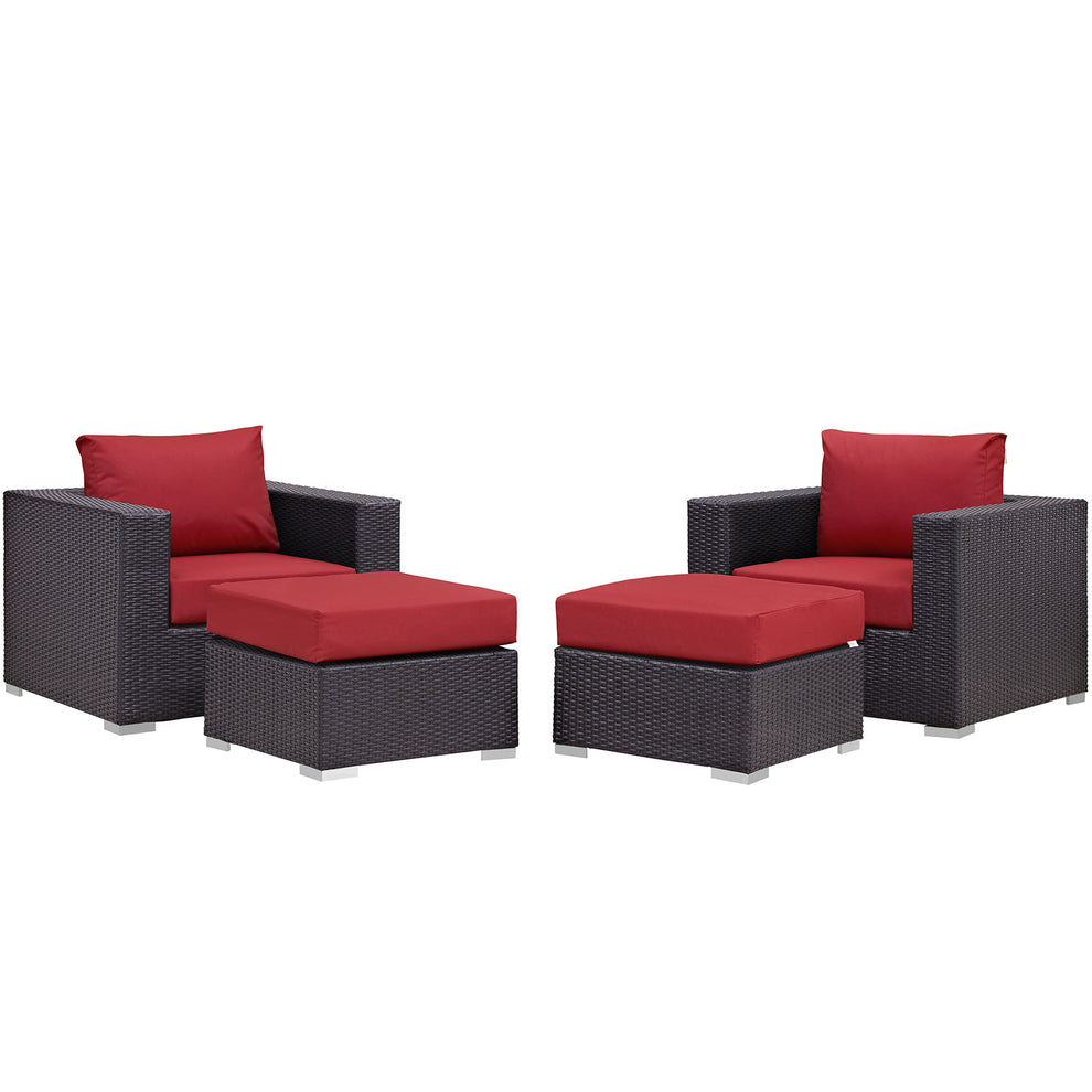 Modway Convene 4 Piece Outdoor Patio Sectional Set - EEI-2202 | Outdoor Sofas, Loveseats & Sectionals | Modishstore - 15