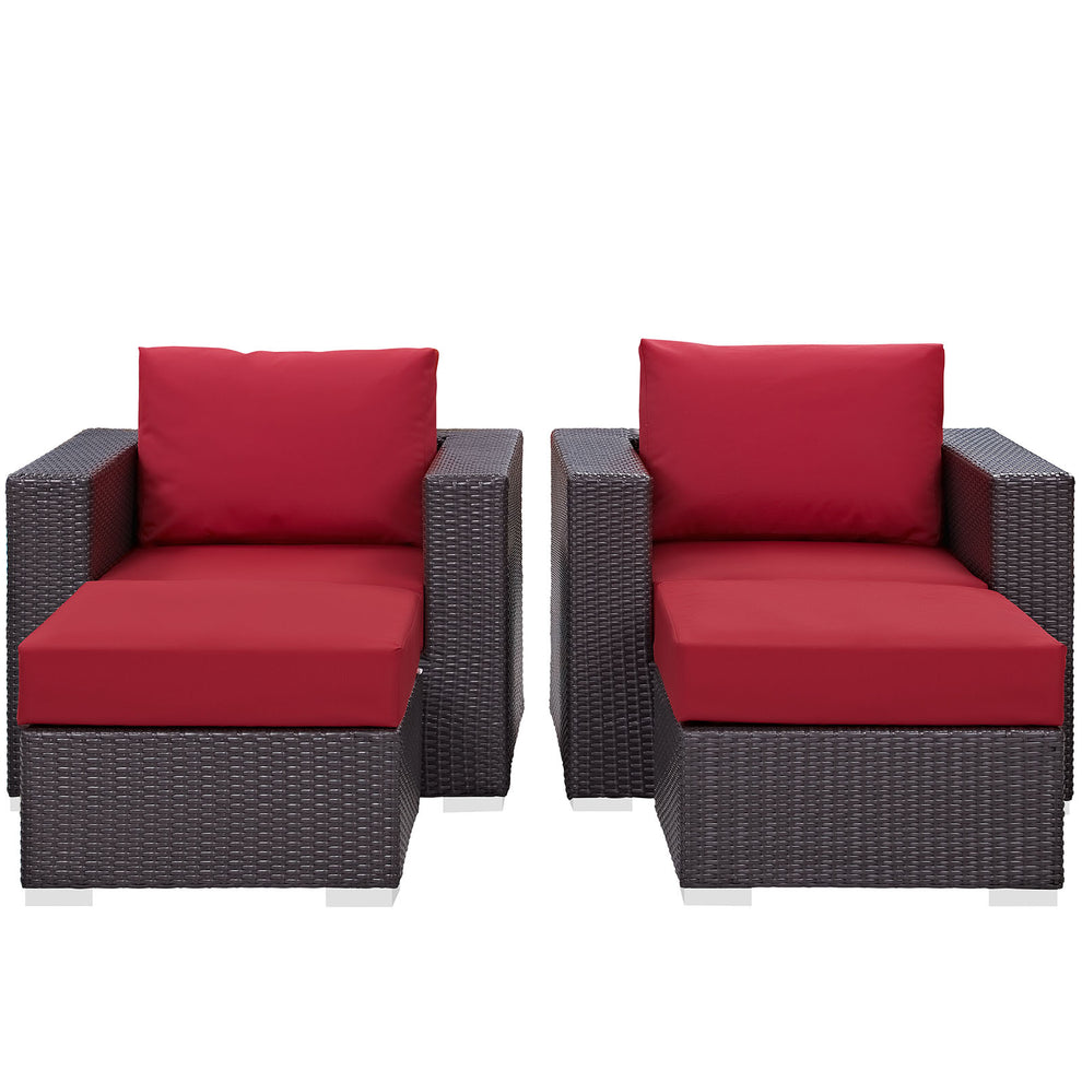 Modway Convene 4 Piece Outdoor Patio Sectional Set - EEI-2202 | Outdoor Sofas, Loveseats & Sectionals | Modishstore - 17