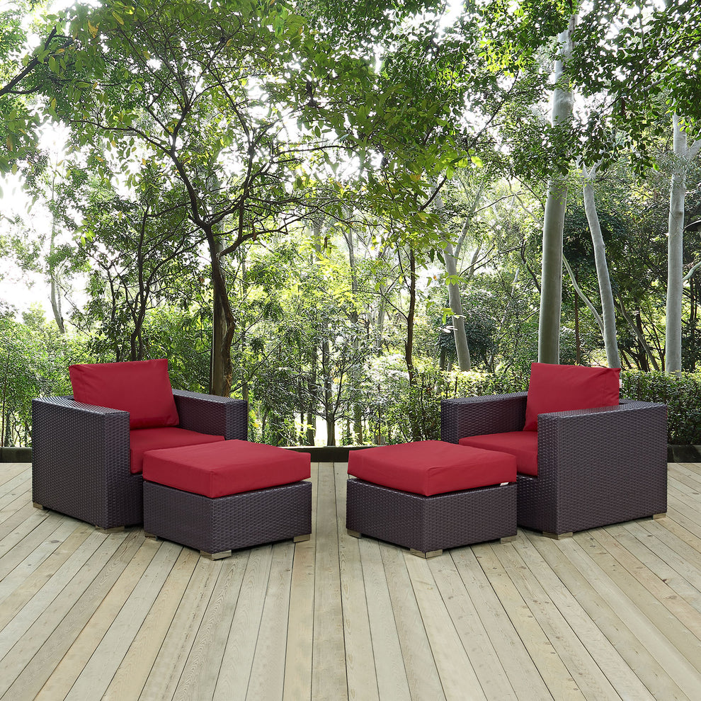 Modway Convene 4 Piece Outdoor Patio Sectional Set - EEI-2202 | Outdoor Sofas, Loveseats & Sectionals | Modishstore - 26