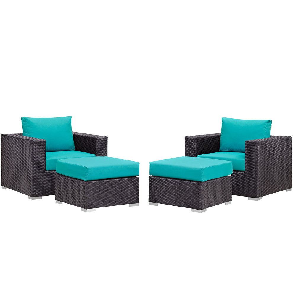 Modway Convene 4 Piece Outdoor Patio Sectional Set - EEI-2202 | Outdoor Sofas, Loveseats & Sectionals | Modishstore - 18