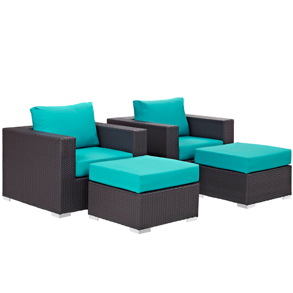Modway Convene 4 Piece Outdoor Patio Sectional Set - EEI-2202 | Outdoor Sofas, Loveseats & Sectionals | Modishstore - 19