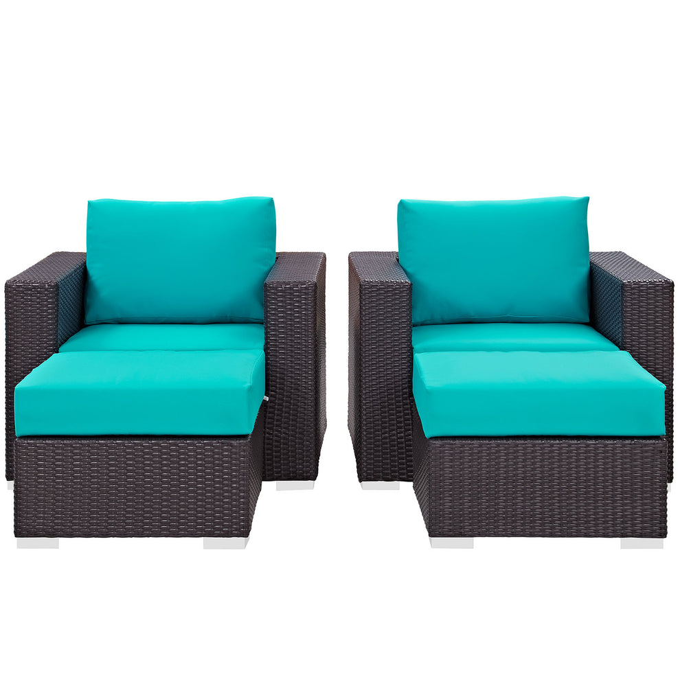 Modway Convene 4 Piece Outdoor Patio Sectional Set - EEI-2202 | Outdoor Sofas, Loveseats & Sectionals | Modishstore - 20