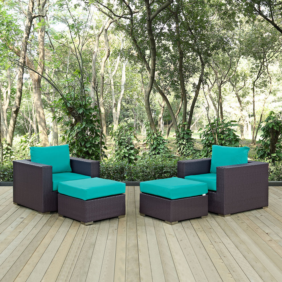 Modway Convene 4 Piece Outdoor Patio Sectional Set - EEI-2202 | Outdoor Sofas, Loveseats & Sectionals | Modishstore - 27