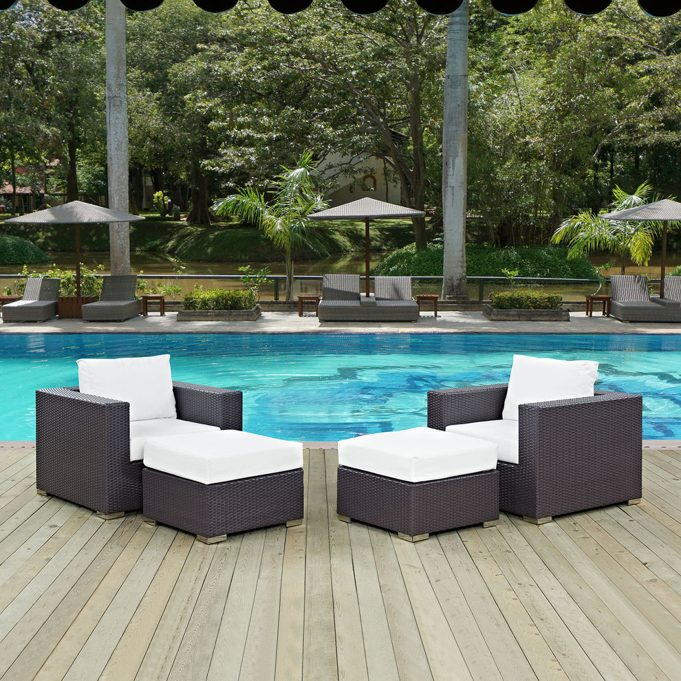 Modway Convene 4 Piece Outdoor Patio Sectional Set - EEI-2202 | Outdoor Sofas, Loveseats & Sectionals | Modishstore - 24