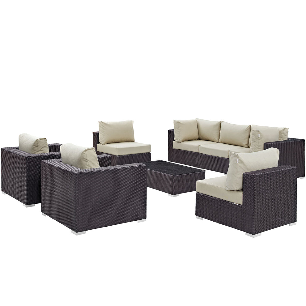 Modway Convene 8 Piece Outdoor Patio Sectional Set - EEI-2203 - EEI-2203 | Outdoor Sofas, Loveseats & Sectionals | Modishstore - 7