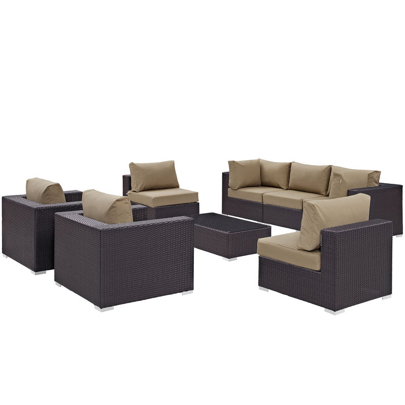 Modway Convene 8 Piece Outdoor Patio Sectional Set - EEI-2203 - EEI-2203 | Outdoor Sofas, Loveseats & Sectionals | Modishstore - 6