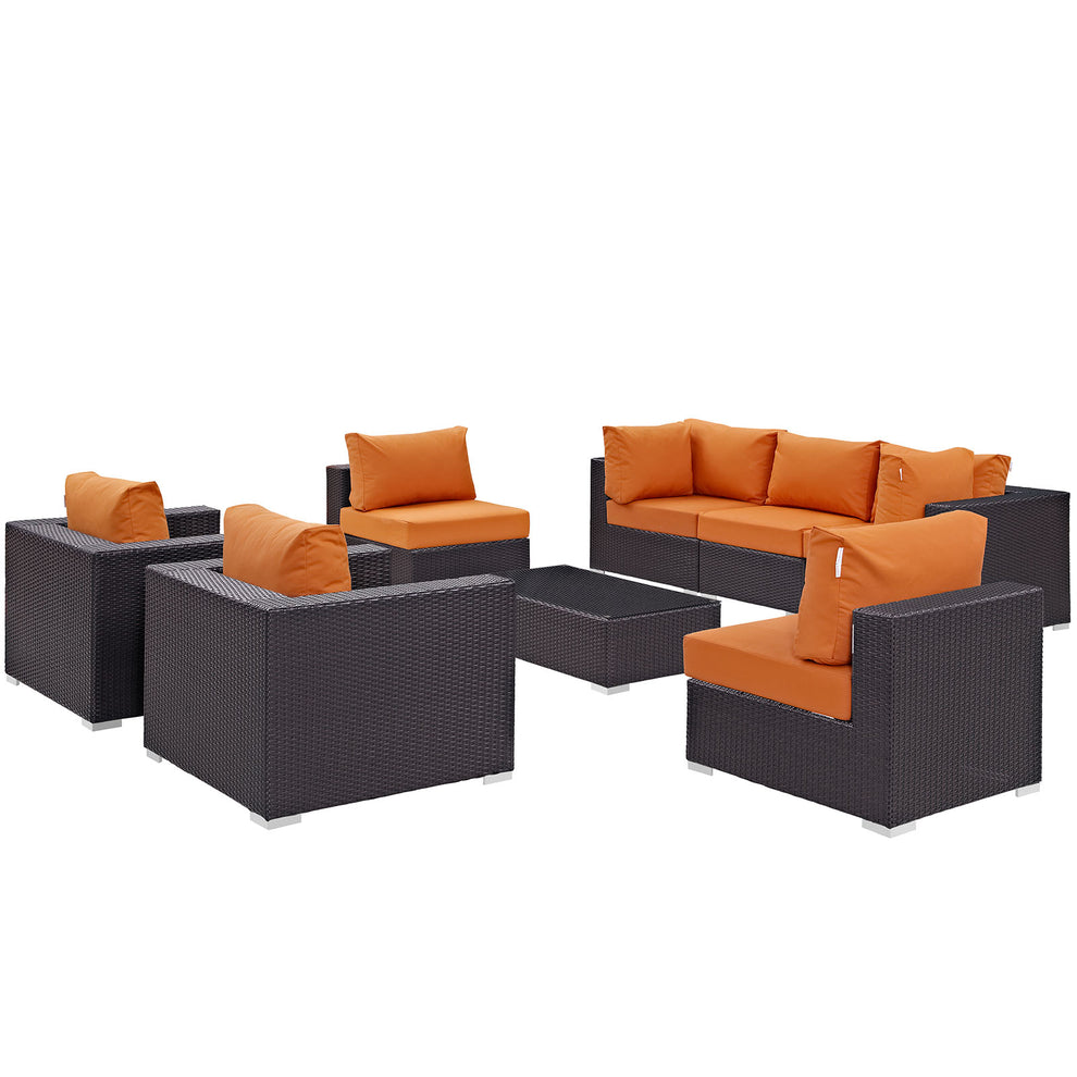 Modway Convene 8 Piece Outdoor Patio Sectional Set - EEI-2203 - EEI-2203 | Outdoor Sofas, Loveseats & Sectionals | Modishstore - 5