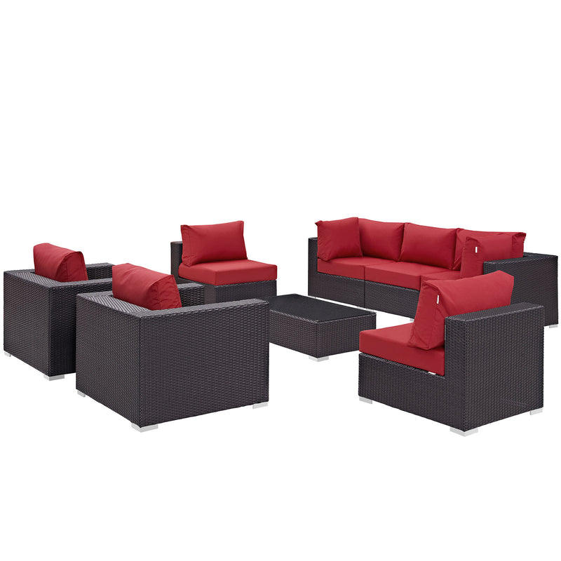 Modway Convene 8 Piece Outdoor Patio Sectional Set - EEI-2203 - EEI-2203 | Outdoor Sofas, Loveseats & Sectionals | Modishstore - 3