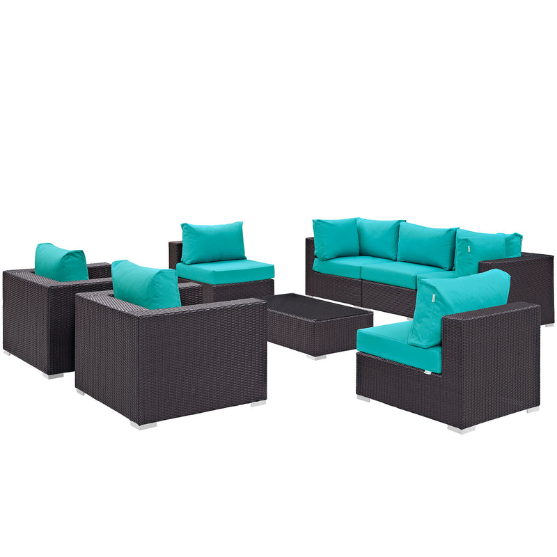 Modway Convene 8 Piece Outdoor Patio Sectional Set - EEI-2203 - EEI-2203 | Outdoor Sofas, Loveseats & Sectionals | Modishstore - 2