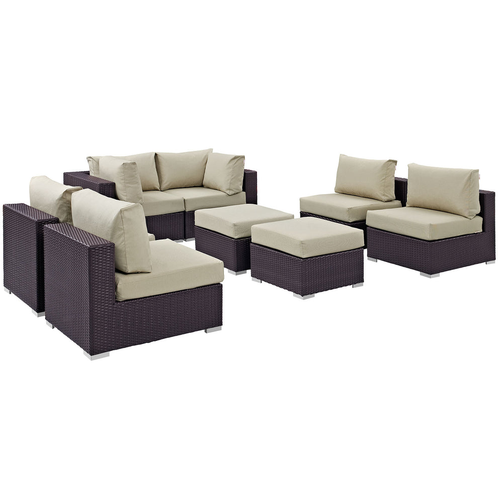 Modway Convene 8 Piece Outdoor Patio Sectional Set - EEI-2204 - EEI-2204 | Outdoor Sofas, Loveseats & Sectionals | Modishstore - 7