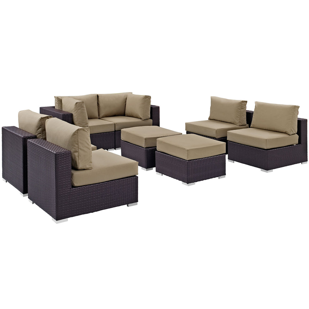 Modway Convene 8 Piece Outdoor Patio Sectional Set - EEI-2204 - EEI-2204 | Outdoor Sofas, Loveseats & Sectionals | Modishstore - 6