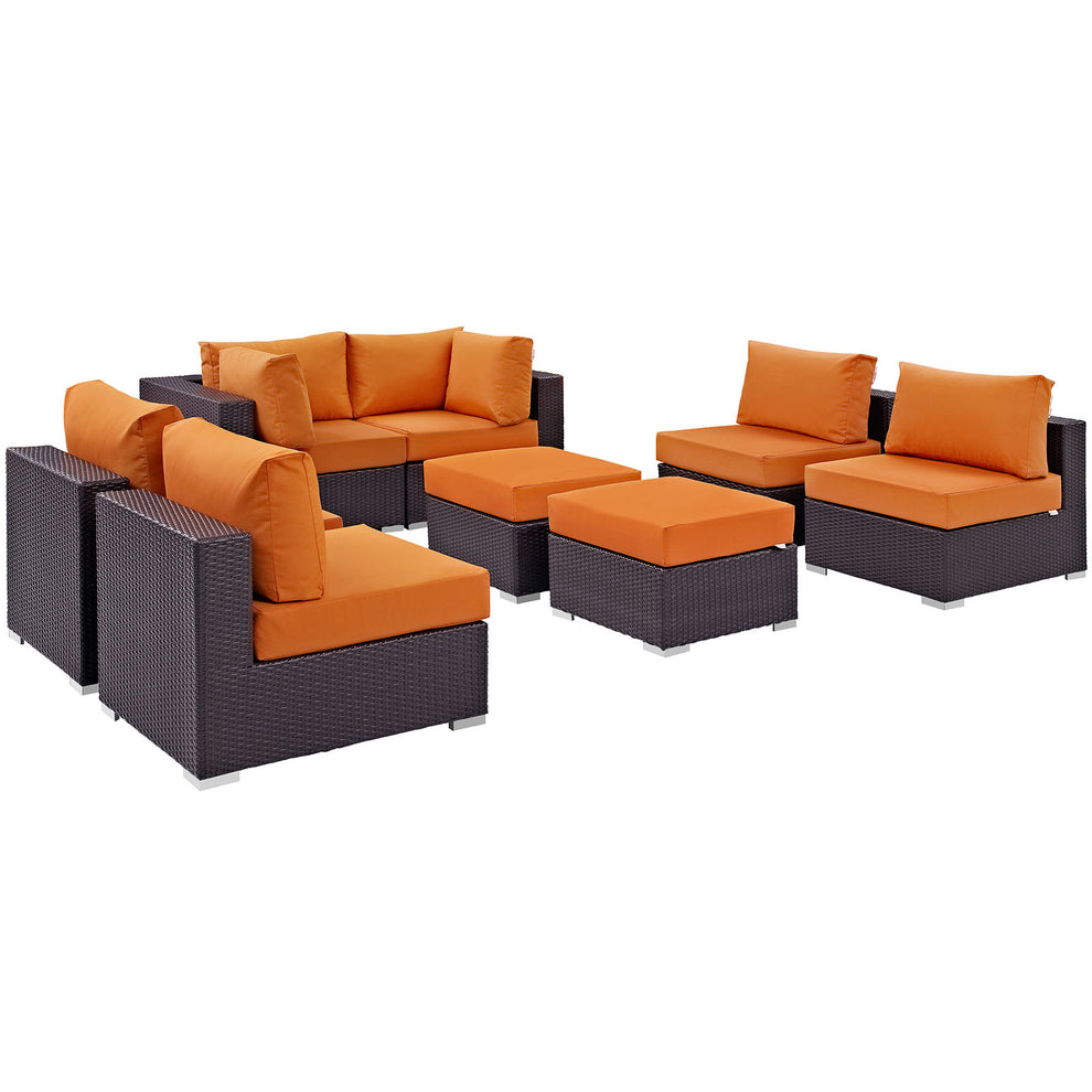 Modway Convene 8 Piece Outdoor Patio Sectional Set - EEI-2204 - EEI-2204 | Outdoor Sofas, Loveseats & Sectionals | Modishstore - 5