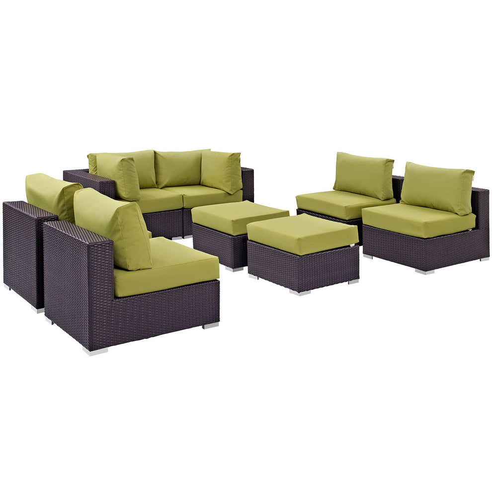 Modway Convene 8 Piece Outdoor Patio Sectional Set - EEI-2204 - EEI-2204 | Outdoor Sofas, Loveseats & Sectionals | Modishstore - 4