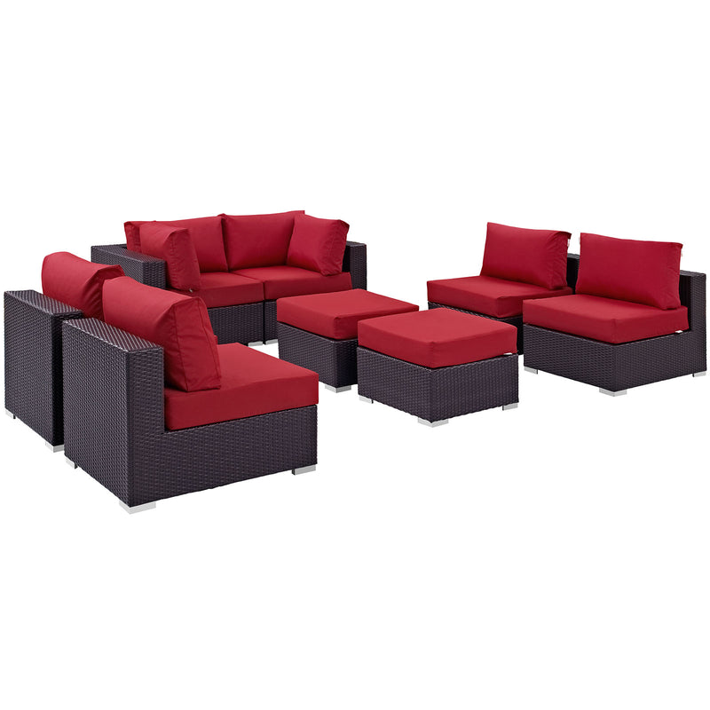 Modway Convene 8 Piece Outdoor Patio Sectional Set - EEI-2204 - EEI-2204 | Outdoor Sofas, Loveseats & Sectionals | Modishstore - 3