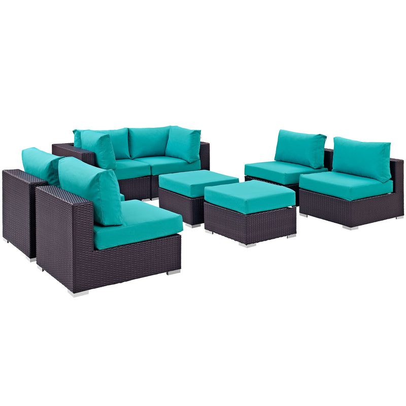Modway Convene 8 Piece Outdoor Patio Sectional Set - EEI-2204 - EEI-2204 | Outdoor Sofas, Loveseats & Sectionals | Modishstore - 2