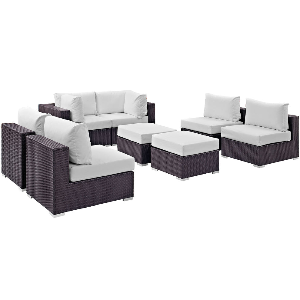 Modway Convene 8 Piece Outdoor Patio Sectional Set - EEI-2204 - EEI-2204 | Outdoor Sofas, Loveseats & Sectionals | Modishstore - 1