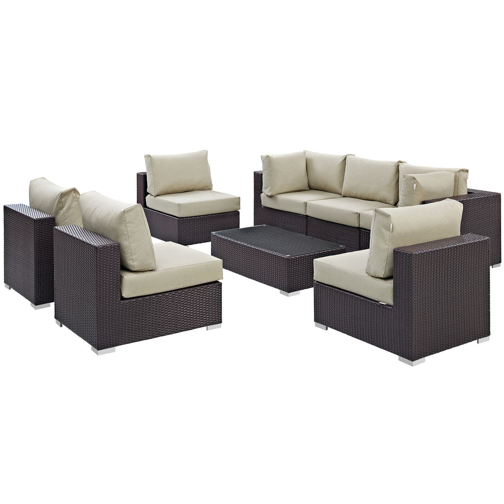 Modway Convene 8 Piece Outdoor Patio Sectional Set - EEI-2205 - EEI-2205 | Outdoor Sofas, Loveseats & Sectionals | Modishstore - 7