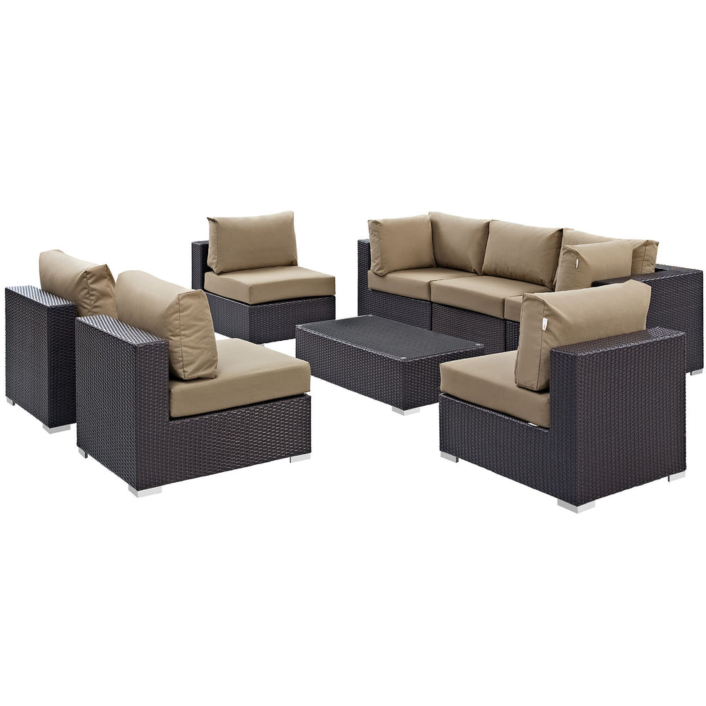 Modway Convene 8 Piece Outdoor Patio Sectional Set - EEI-2205 - EEI-2205 | Outdoor Sofas, Loveseats & Sectionals | Modishstore - 6