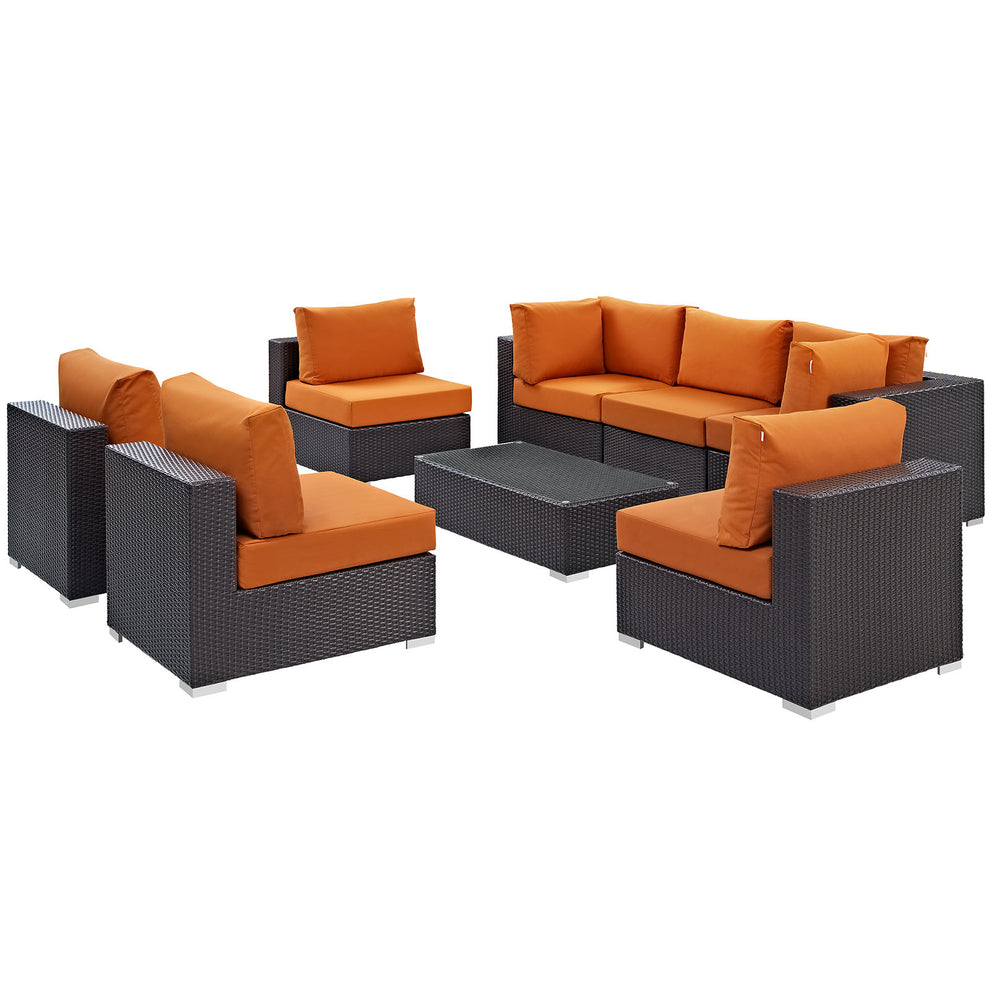 Modway Convene 8 Piece Outdoor Patio Sectional Set - EEI-2205 - EEI-2205 | Outdoor Sofas, Loveseats & Sectionals | Modishstore - 5