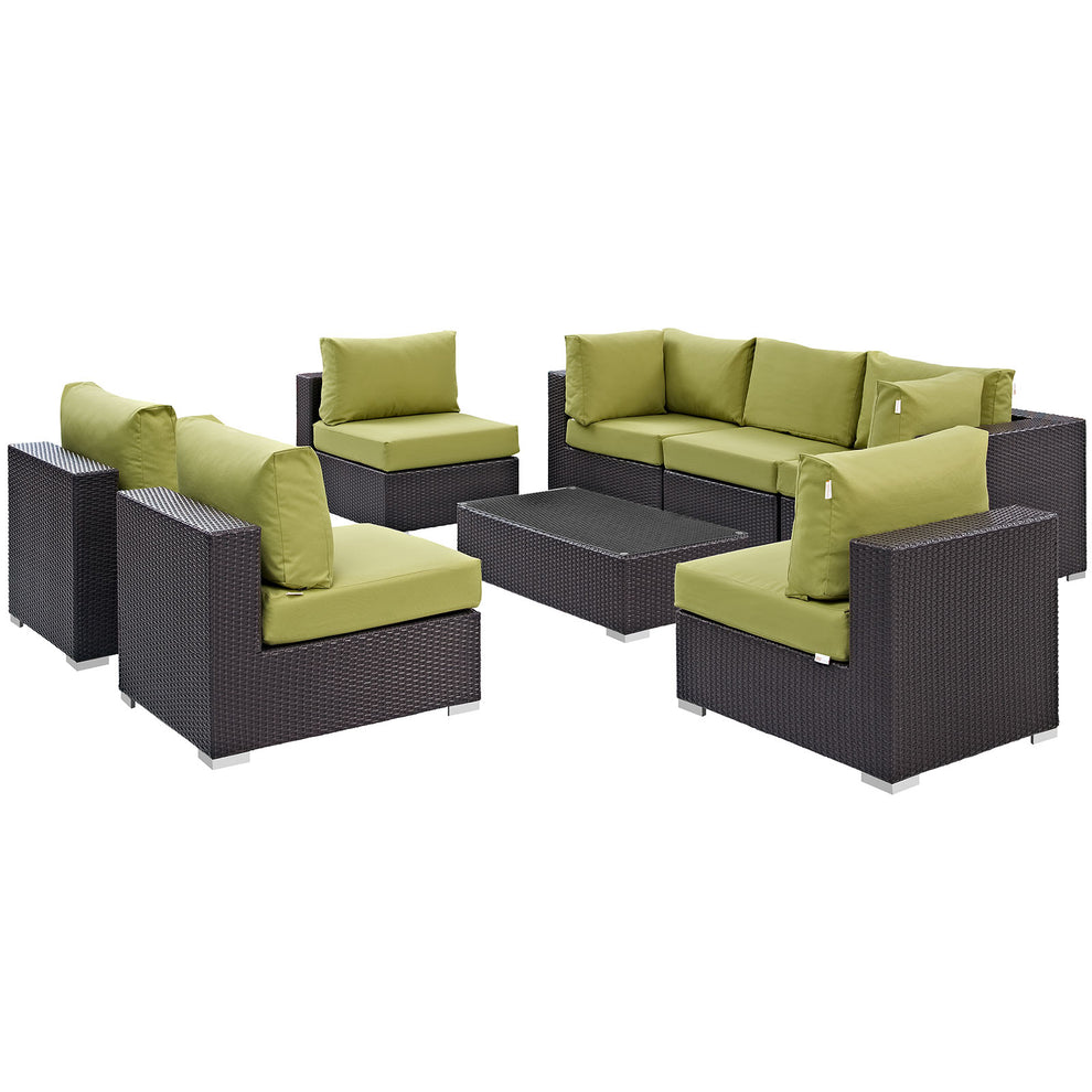 Modway Convene 8 Piece Outdoor Patio Sectional Set - EEI-2205 - EEI-2205 | Outdoor Sofas, Loveseats & Sectionals | Modishstore - 4