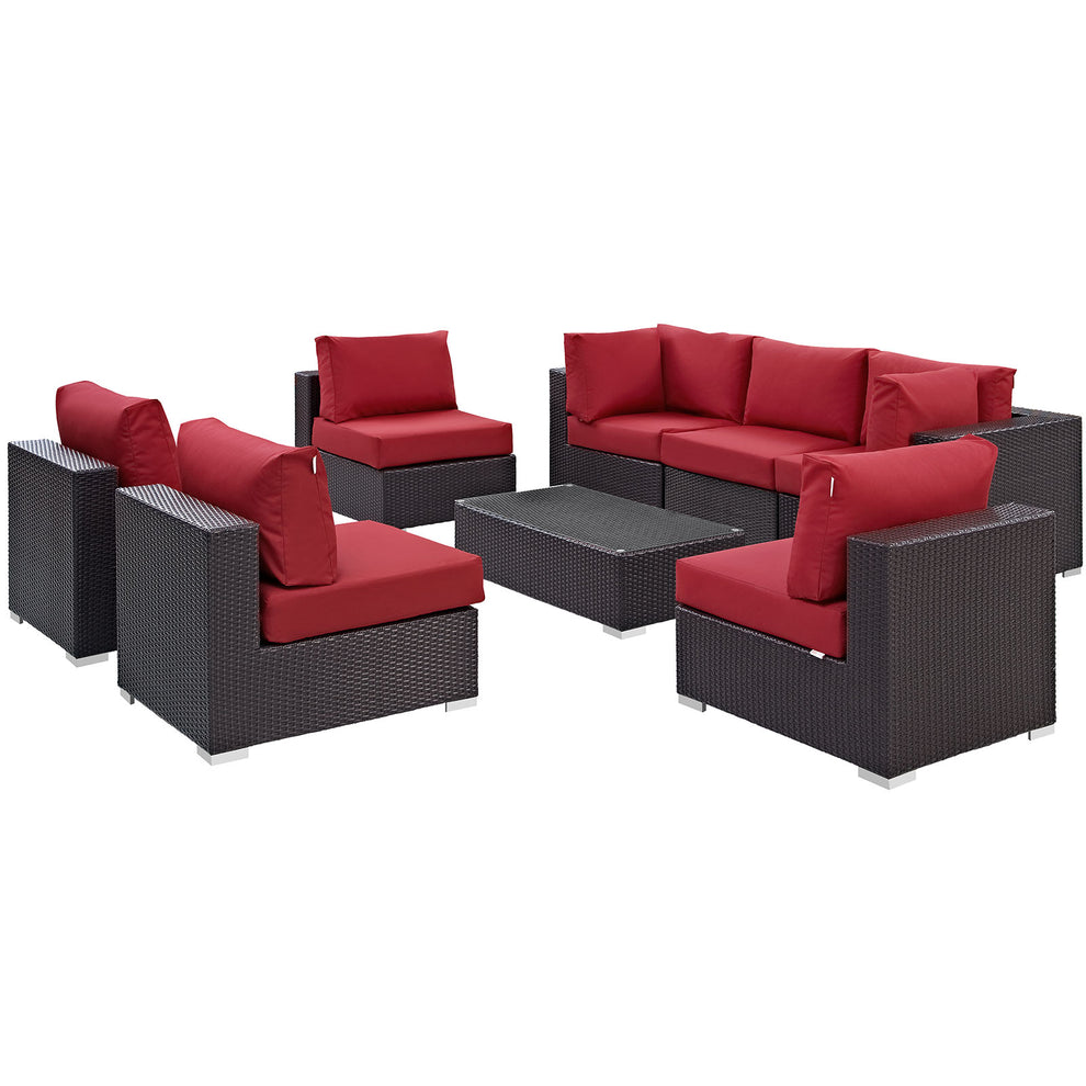 Modway Convene 8 Piece Outdoor Patio Sectional Set - EEI-2205 - EEI-2205 | Outdoor Sofas, Loveseats & Sectionals | Modishstore - 3