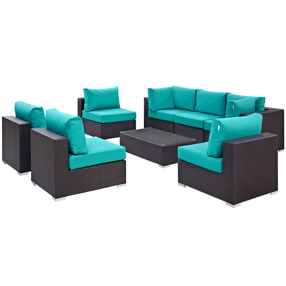 Modway Convene 8 Piece Outdoor Patio Sectional Set - EEI-2205 - EEI-2205 | Outdoor Sofas, Loveseats & Sectionals | Modishstore - 2