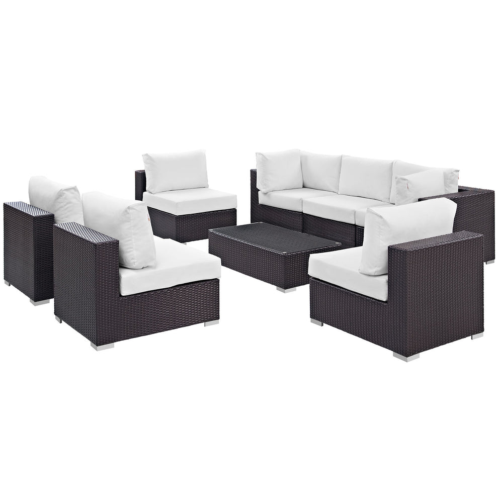 Modway Convene 8 Piece Outdoor Patio Sectional Set - EEI-2205 - EEI-2205 | Outdoor Sofas, Loveseats & Sectionals | Modishstore - 1