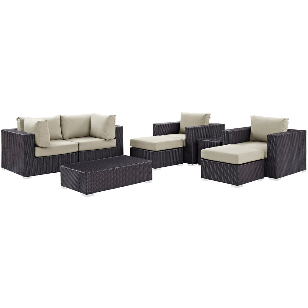Modway Convene 8 Piece Outdoor Patio Sectional Set - EEI-2206 - EEI-2206 | Outdoor Sofas, Loveseats & Sectionals | Modishstore - 7