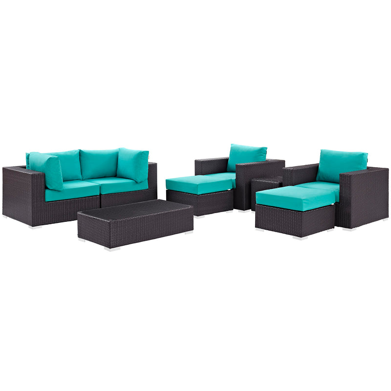 Modway Convene 8 Piece Outdoor Patio Sectional Set - EEI-2206 - EEI-2206 | Outdoor Sofas, Loveseats & Sectionals | Modishstore - 2