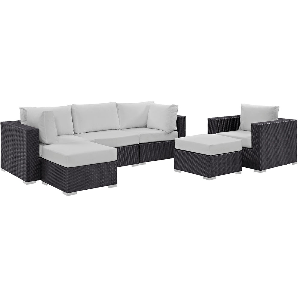 Modway Convene 6 Piece Outdoor Patio Sectional Set - EEI-2207 - EEI-2207 | Outdoor Sofas, Loveseats & Sectionals | Modishstore - 1