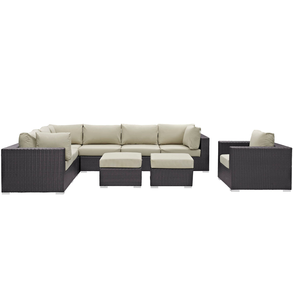 Modway Convene 9 Piece Outdoor Patio Sectional Set - EEI-2208 | Outdoor Sofas, Loveseats & Sectionals | Modishstore - 7