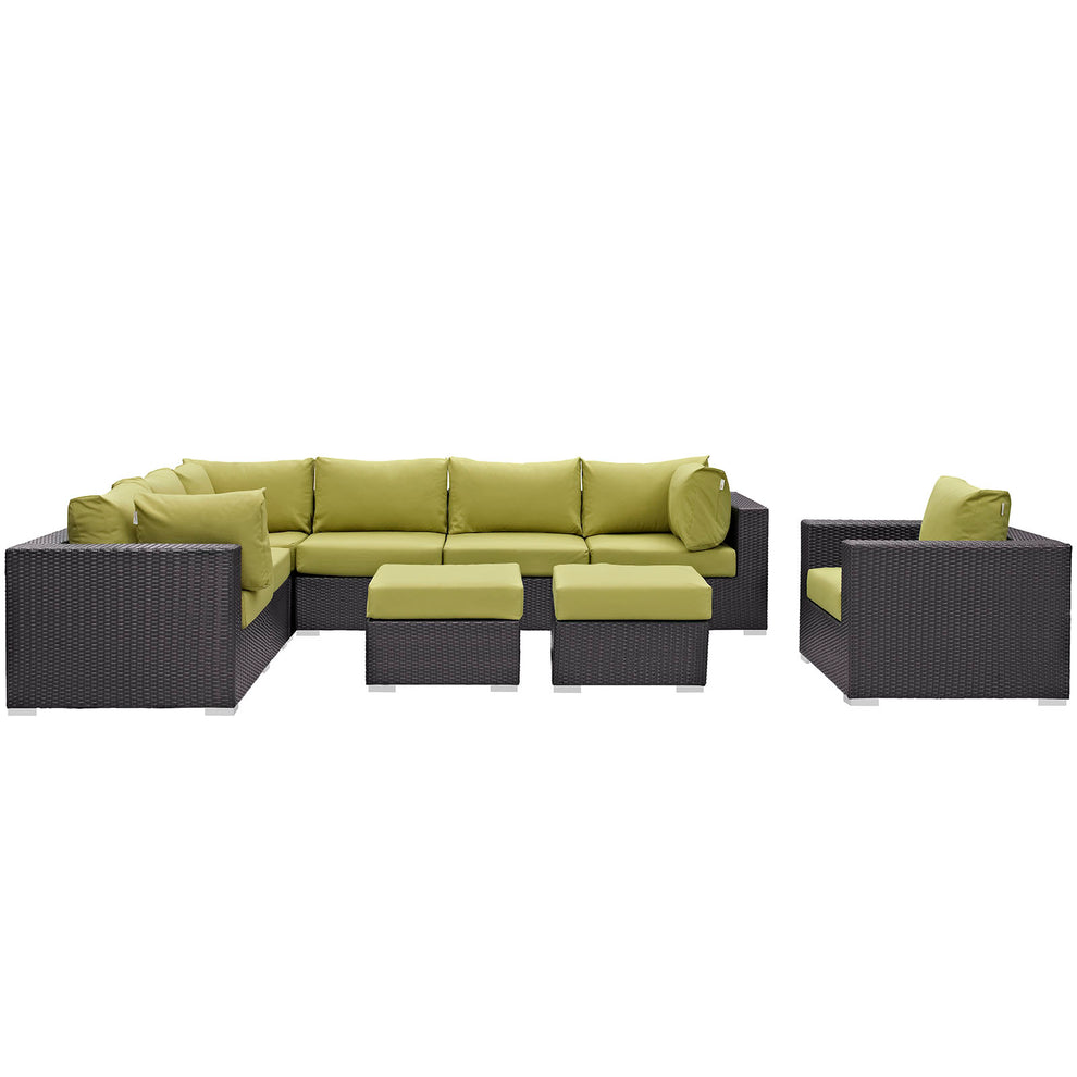Modway Convene 9 Piece Outdoor Patio Sectional Set - EEI-2208 | Outdoor Sofas, Loveseats & Sectionals | Modishstore - 4