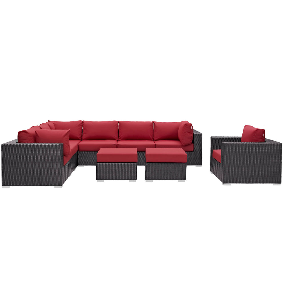 Modway Convene 9 Piece Outdoor Patio Sectional Set - EEI-2208 | Outdoor Sofas, Loveseats & Sectionals | Modishstore - 3