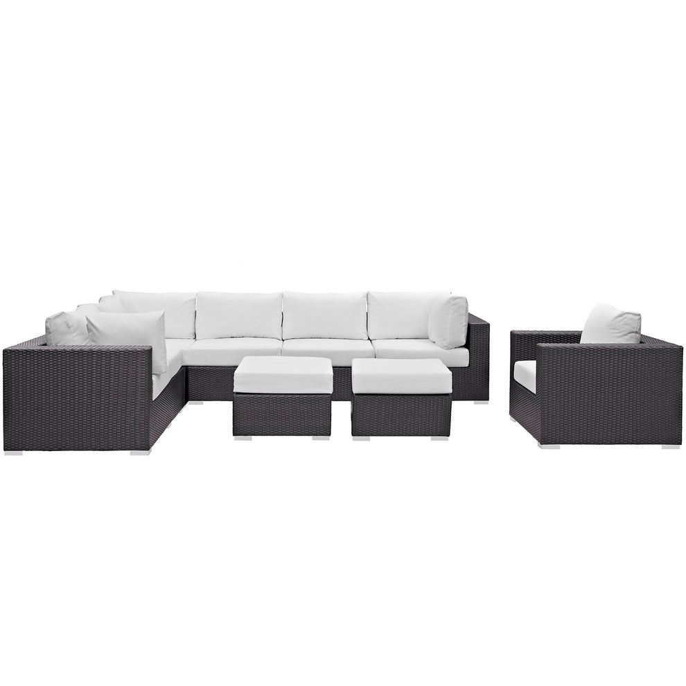 Modway Convene 9 Piece Outdoor Patio Sectional Set - EEI-2208 | Outdoor Sofas, Loveseats & Sectionals | Modishstore - 1