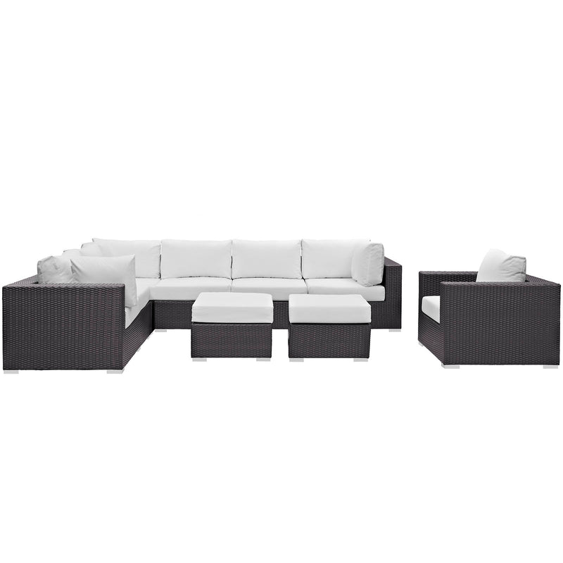 Modway Convene 9 Piece Outdoor Patio Sectional Set | Outdoor Sofas, Loveseats & Sectionals | Modishstore-21