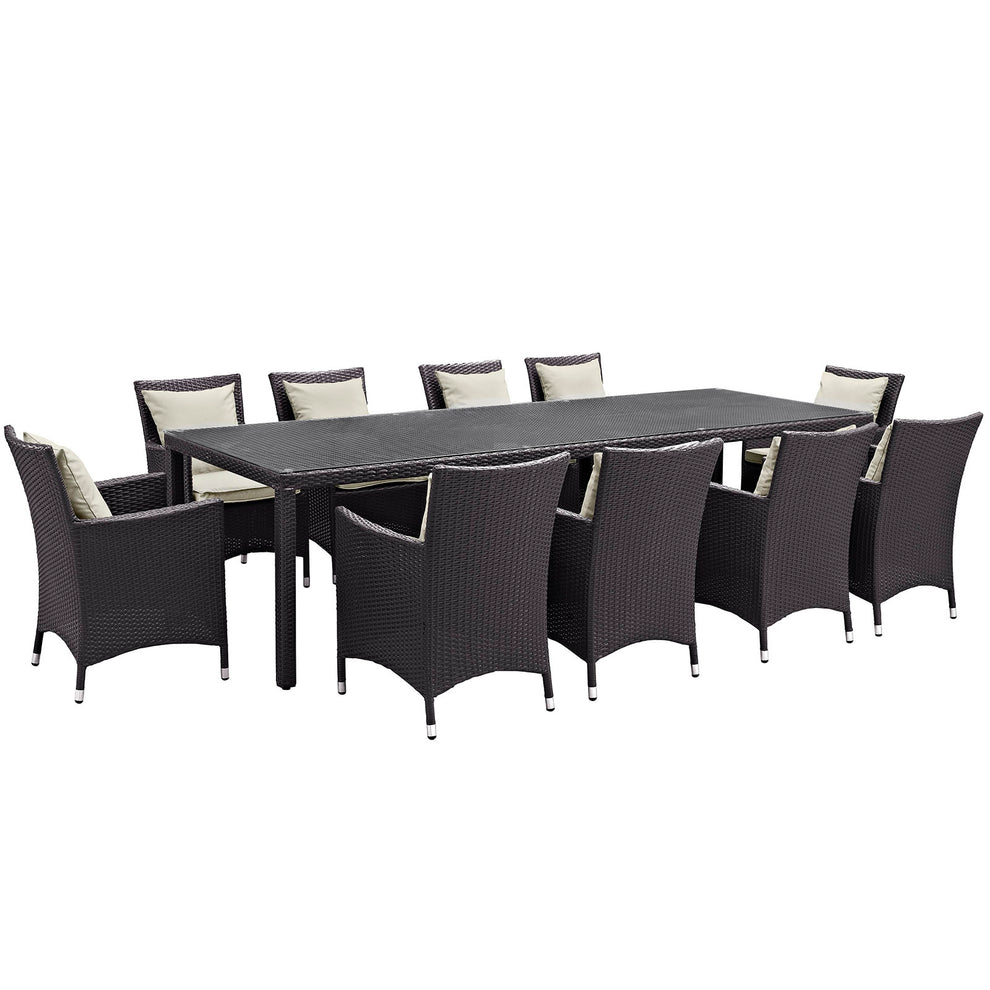Modway Convene 11 Piece Outdoor Patio 114" Dining Set - EEI-2219 | Outdoor Dining Sets | Modishstore - 7