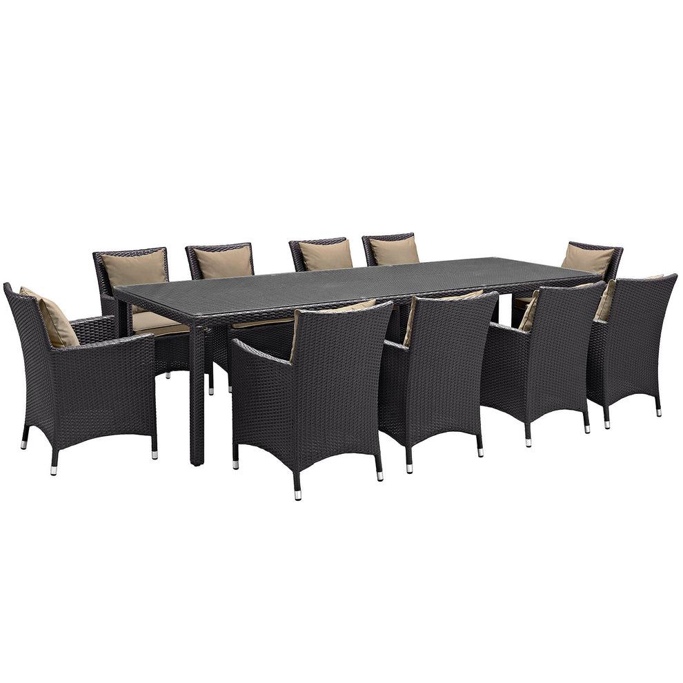 Modway Convene 11 Piece Outdoor Patio 114" Dining Set - EEI-2219 | Outdoor Dining Sets | Modishstore - 6