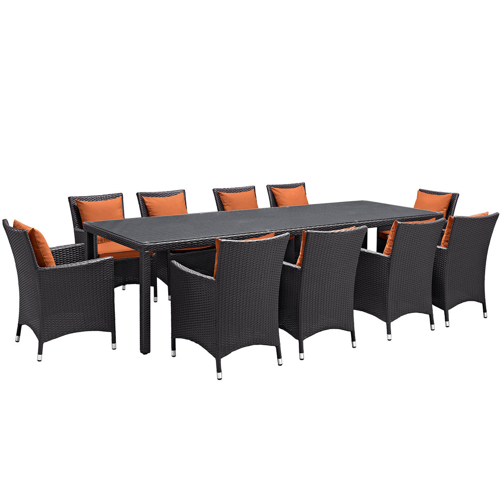 Modway Convene 11 Piece Outdoor Patio 114" Dining Set - EEI-2219 | Outdoor Dining Sets | Modishstore - 5