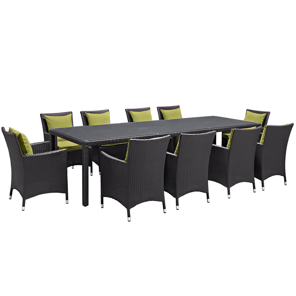 Modway Convene 11 Piece Outdoor Patio 114" Dining Set - EEI-2219 | Outdoor Dining Sets | Modishstore - 4