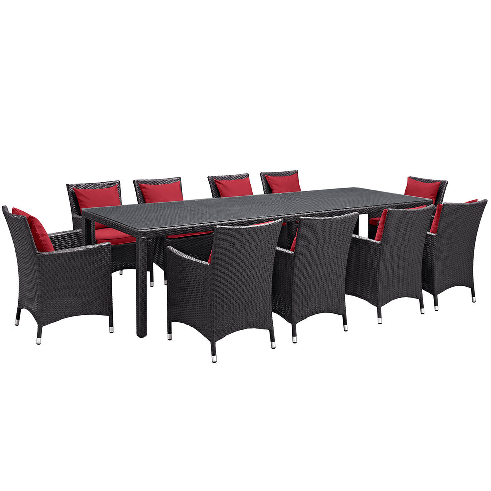 Modway Convene 11 Piece Outdoor Patio 114" Dining Set - EEI-2219 | Outdoor Dining Sets | Modishstore - 3